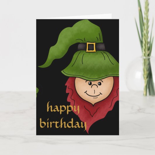 Leprechaun Bonne carte d'anniversaire de mars (Devant)