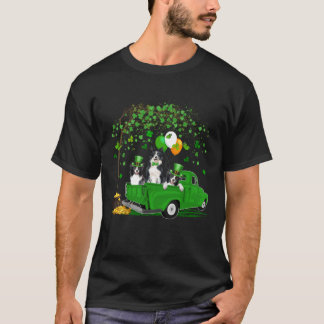 Leprechaun Border Collie Dogs On Truck Saint Patri T-shirt