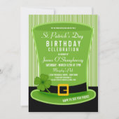 Leprechaun Casquette Invitations de fête d'anniver (Devant)