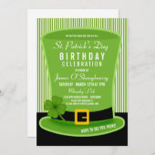 Leprechaun Casquette Invitations de fête d'anniver (Devant / Derrière)