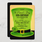 Leprechaun Casquette Invitations de fête d'anniver (Devant / Derrière)