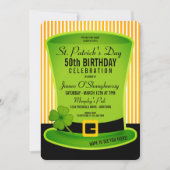 Leprechaun Casquette Invitations de fête d'anniver (Devant)