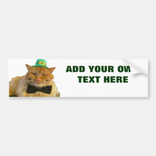 Leprechaun Cat met jouw tekst Bumpersticker