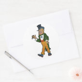 Leprechaun, Cigar, Top Hat  St. Patrick's Ronde Sticker (Envelop)