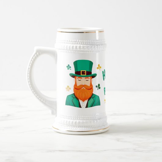 Leprechaun Clover Shamrock Patrick's Day Bierpul (Links)