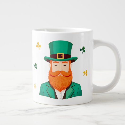 Leprechaun Clover Shamrock Patrick's Day Extra Grote Beker (Rechts)