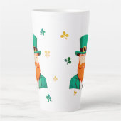 Leprechaun Clover Shamrock Patrick's Day Latte Mok (Voorkant)