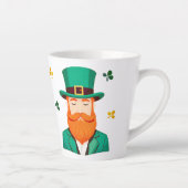 Leprechaun Clover Shamrock Patrick's Day Latte Mok (Rechts)