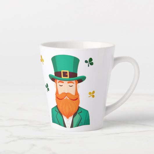 Leprechaun Clover Shamrock Patrick's Day Latte Mok (Rechts)