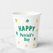 Leprechaun Clover Shamrock Patrick's Day Papieren Bekers (Achterkant)