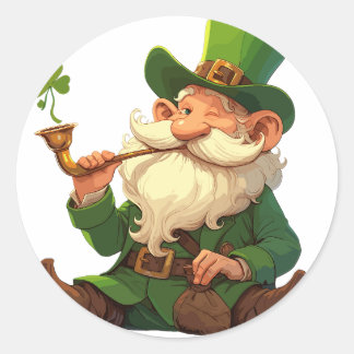 Leprechaun Creëer Klaver Magic Ronde Sticker