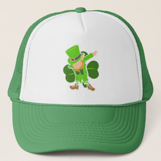 Leprechaun Dab Dance St Patricks Day Trucker Pet (Voorkant)