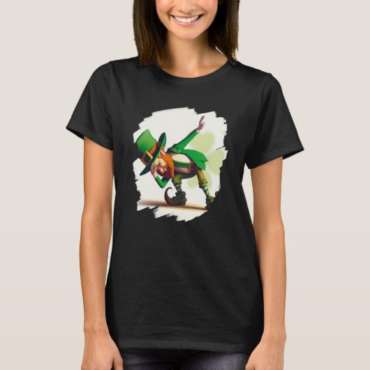 Leprechaun Dabbing Dansende Dans St. Patricks Dag  T-shirt (Voorkant)