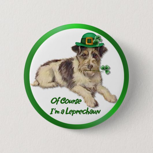Leprechaun Dog Ronde Button 5,7 Cm (Voorkant)