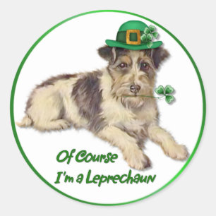 Leprechaun Dog Ronde Sticker