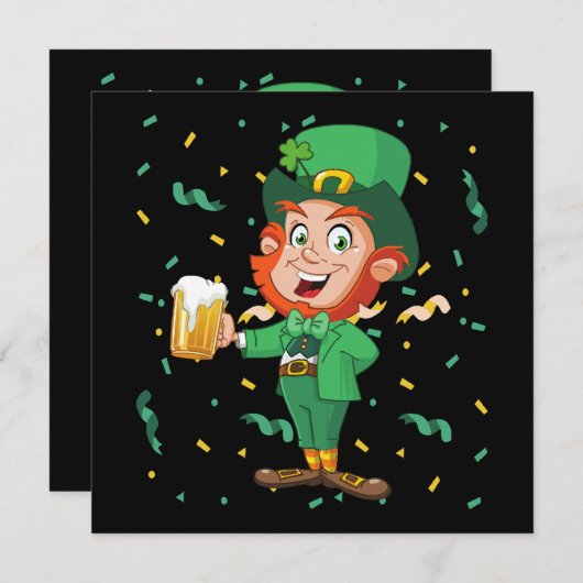 Leprechaun Drink Beer St. Patrick's Day (Voorkant / Achterkant)