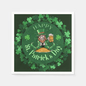 Leprechaun en Beer St. Patrick's papieren servette Servet (Voorkant)