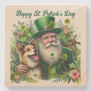 Leprechaun en Dog Stone Onderzetter