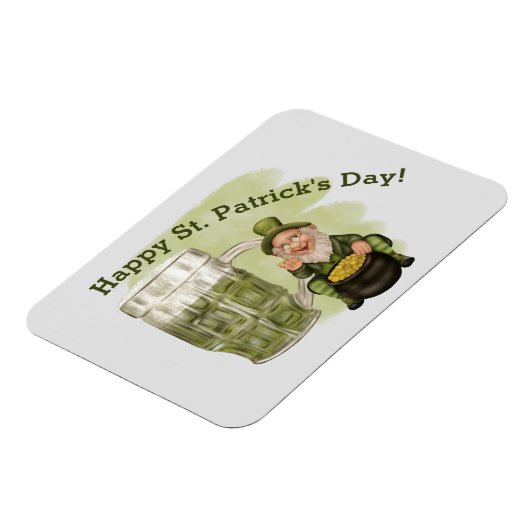 Leprechaun en Green Beer St. Patrick's Day Magneet (Linkerzijde)