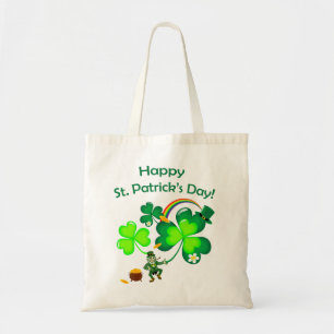 Leprechaun en klavertje vier tote bag