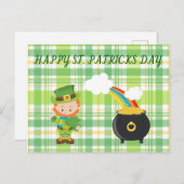 Leprechaun en pot met goud. briefkaart (Voorkant / Achterkant)