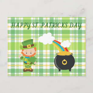 Leprechaun en pot met goud. briefkaart