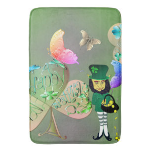 Leprechaun en Shamrock Bath Mat