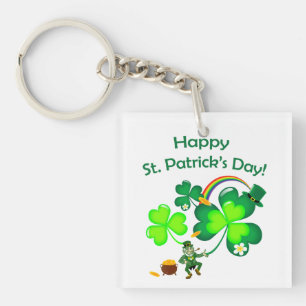 Leprechaun en Shamrock Sleutelhanger