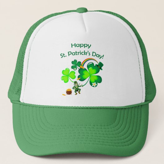Leprechaun en Shamrock Trucker Pet (Voorkant)