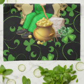 Leprechaun en Shamrocks Theedoek (Gevouwen)