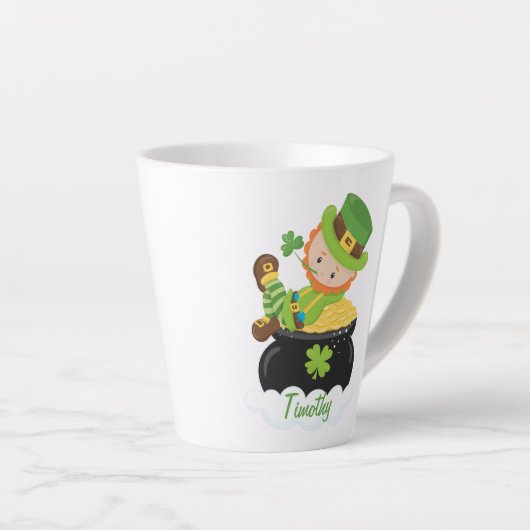 Leprechaun geluk latte mok (Rechterhoek)