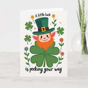 Leprechaun Geluk Nep Goud Folie Kaart