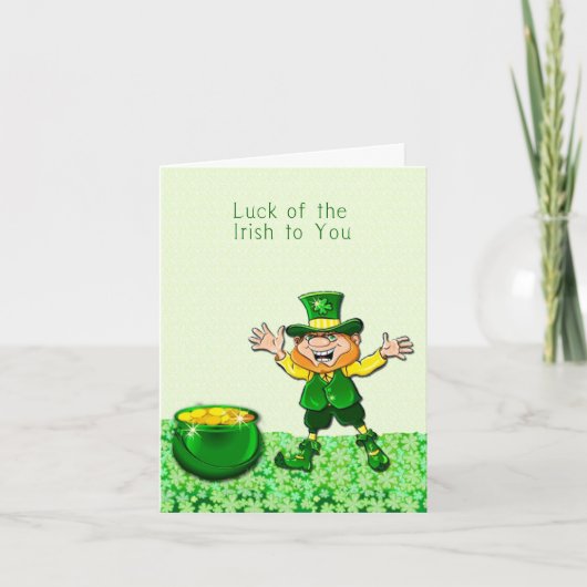Leprechaun Geluk van de Ierse kaart (Voorkant)