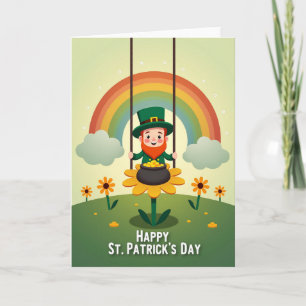 Leprechaun Geluks Vector Kunstkaart Kaart