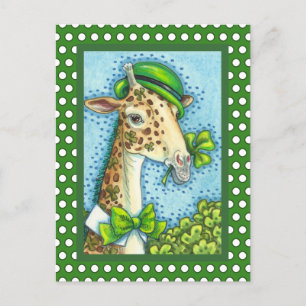 LEPRECHAUN GIRAFFE, COLORFUL ST. PATRICK'S DAG BRIEFKAART