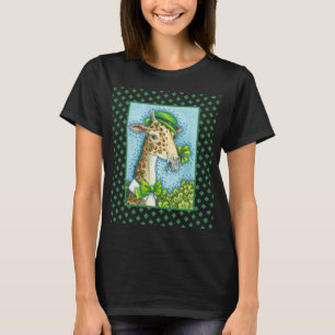LEPRECHAUN GIRAFFE KLEURRIJKE ST. PATRICK'S DAY LE T-SHIRT