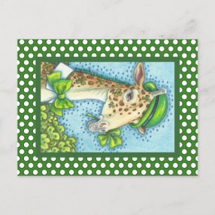 LEPRECHAUN GIRAFFE, ST. CARTE POSTALE JOUR DE PATR