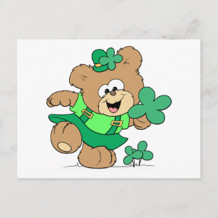 Leprechaun Girl Teddy Bear Briefkaart