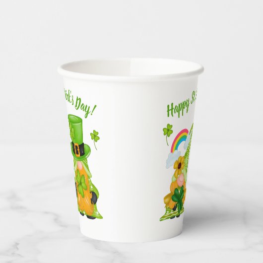 Leprechaun Gnome Shamrocks St. Patrick's Day Papieren Bekers (Links)