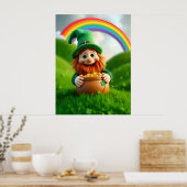 Leprechaun Gnome St. Patrick's Day Shamrock Poster (Keuken)
