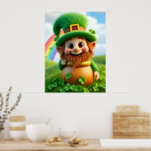 Leprechaun Gnome St. Patrick's Day Shamrock Poster (Keuken)