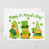Leprechaun Gnome Stippen Happy St. Patrick's Day P Briefkaart (Voorkant / Achterkant)