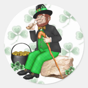 Leprechaun Gold Ronde Sticker