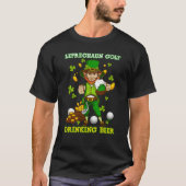 Leprechaun Golf Drinking Beer Saint Patricks Day M T-shirt (Voorkant)