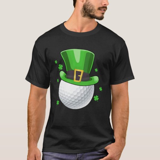 Leprechaun Golfbal Golfer St Patricks Dag Mannen B T-shirt (Voorkant)