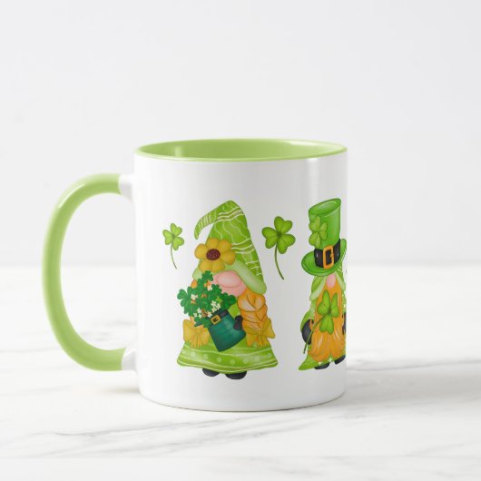 Leprechaun Green Gnome Shamrock St. Patrick's Day Mok (Links)