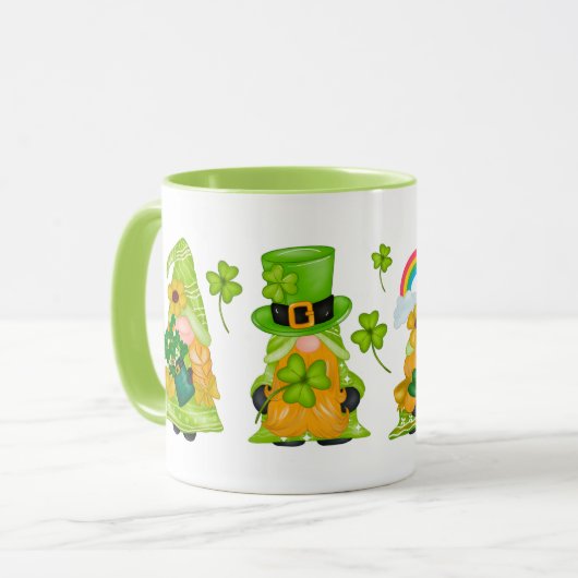 Leprechaun Green Gnome Shamrock St. Patrick's Day Mok (Voorkant links)