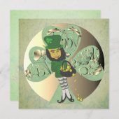 Leprechaun "Happy St. Patrick's Day" Bedankkaart (Voorkant / Achterkant)