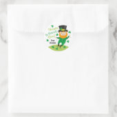 Leprechaun Happy St Patrick's Day Round Sticker (Sac)
