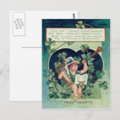 Leprechaun Harp Shamrock Horn Briefkaart (Voorkant / Achterkant)